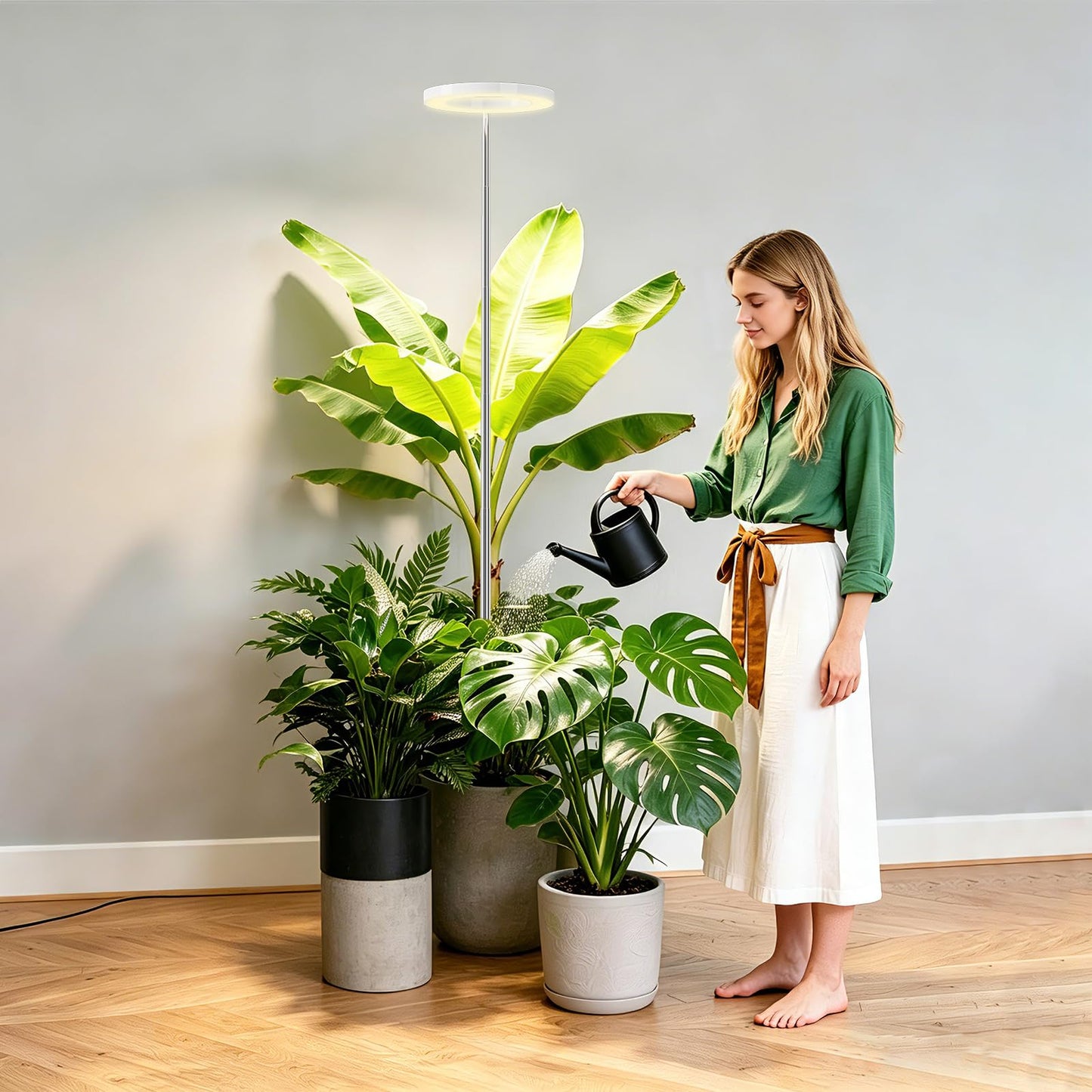 LPMZMBL Grow Lights for Indoor Plants, Indoor Plant Light,80 LEDs Full Spectrum Plant Lights for Indoor Growing with 6/12/16H Timer-W1