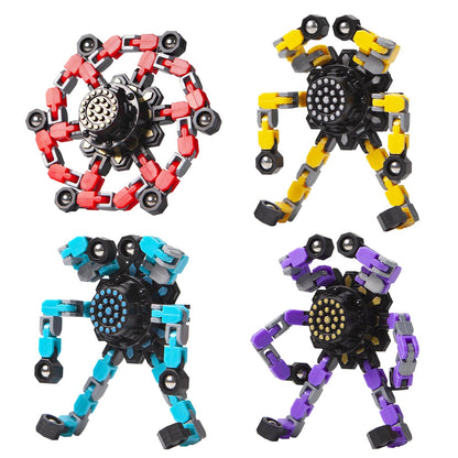 Gokeey Transformable Fidget Spinners 4 Pcs for Kids and Adults Stress Relief Sensory Toys for Boys and Girls Fingertip Gyros for Party Favors Stocking Stuffers Bulk for Kids