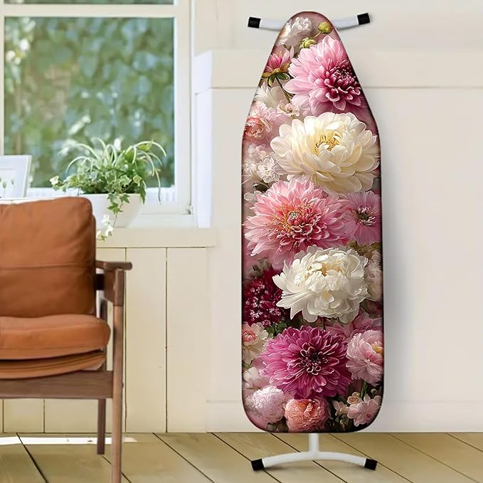Nuxovilar Soft Pink & White Floral Pattern Ironing Board Cover, 15×54 inch