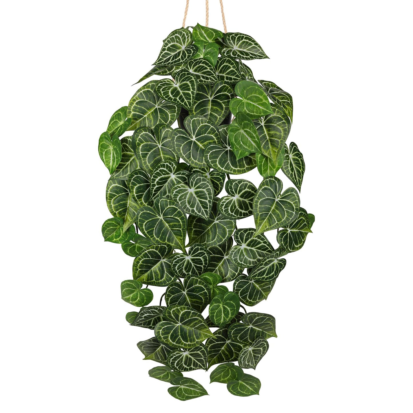 Large Fake Hanging Plants in Pot with Hook, 37" Artificial Hanging Pothos Long Vines Plants, Fake Potted Greenery Plant for Room Wall Living Room Bathroom Kitchen, Big Faux Ivy Houseplants for Shelf