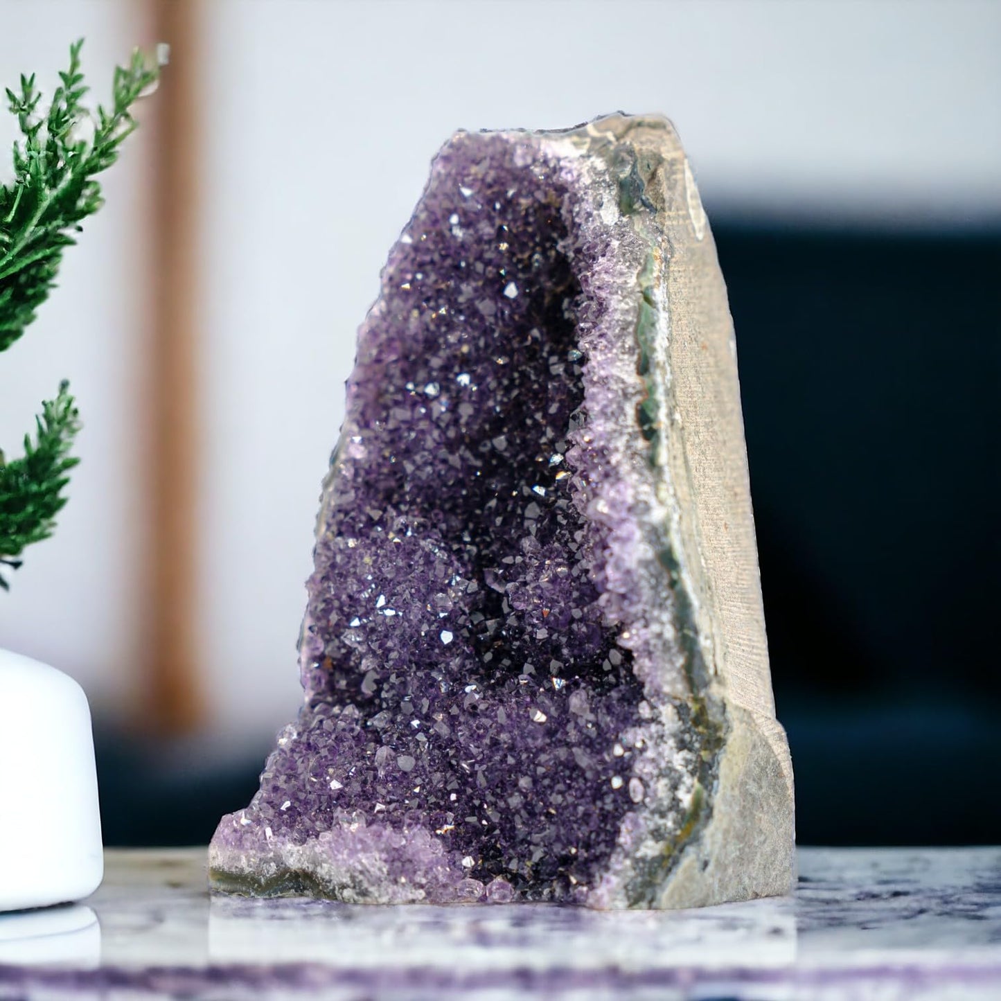 EMPORION Large Natural Amethyst (5 lb to 6.5 lb) Crystal Clusters Stone from Uruguay Raw Geode Quartz - Deep Purple Color