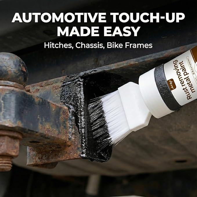 Black 2-in-1 Rust Converter & Touch Up Paint, 6.35 Fl oz, Rust Inhibitor &