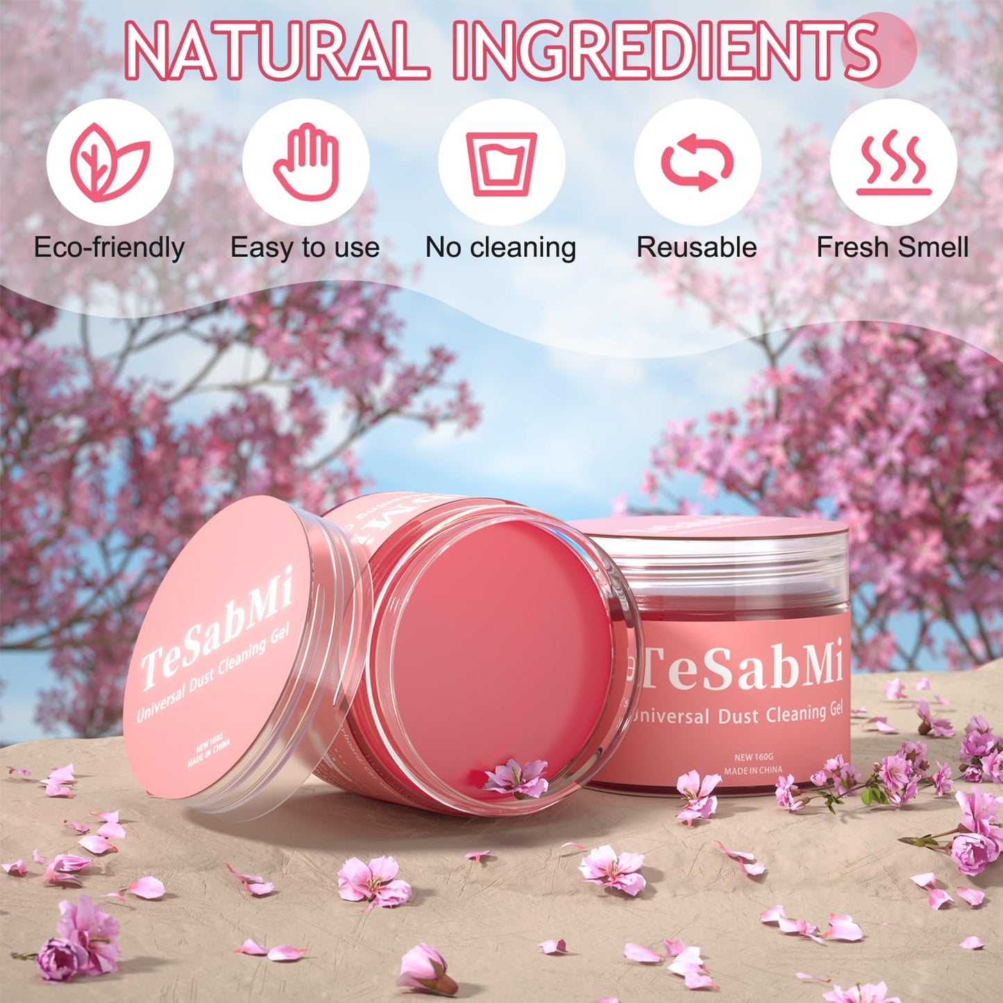 TeSabMi Car Cleaning Gel Car Cleaning Putty Car Putty Car Interior Cleaner Car Slime Car Detailing Kit Car Accessories Gifts for Men Women Stocking Stuffers Pink