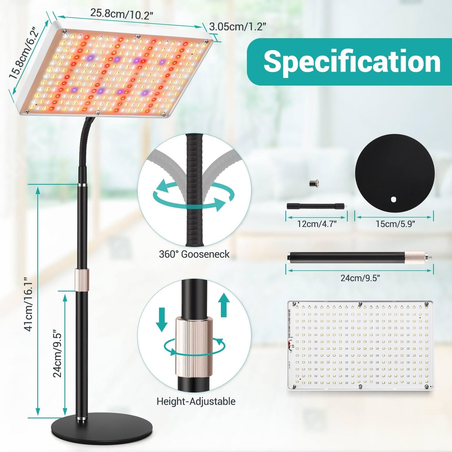 DragonLight Upgrade Desk LED Grow Lights, Full Spectrum Dimmable Grow Light with Remote Control for Greenhouse and Indoor Plant Veg and Flower Growing [Tabletop]