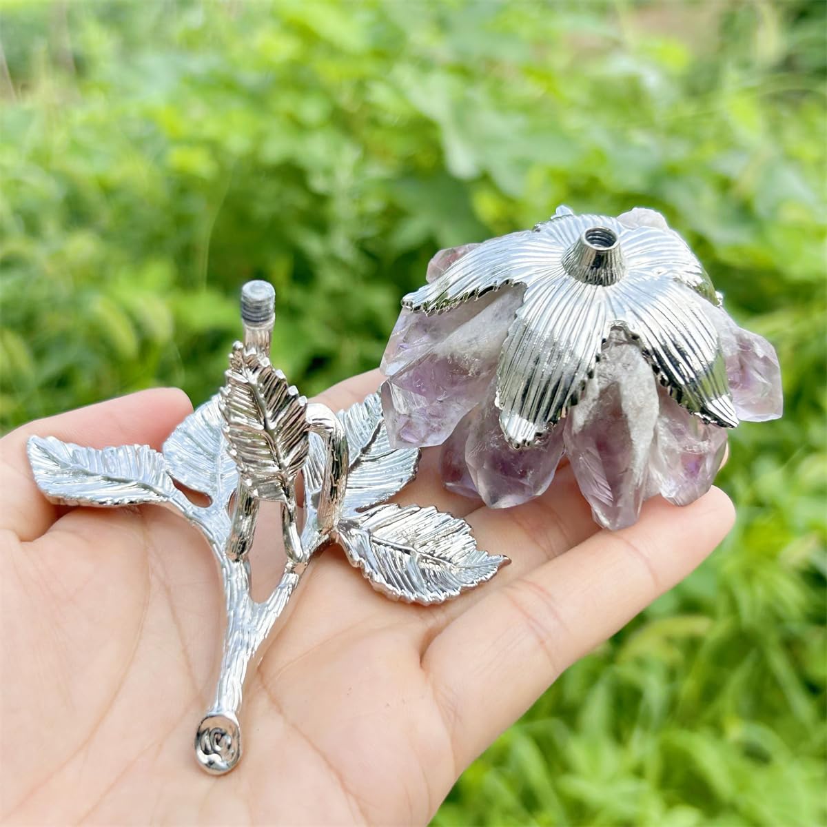 Xzyycyj 3.7" Raw Amethyst Crystal Crystal Tree Crystal Decor Natural Quartz Crystal Cluster Mineral Crystal Flowers Home Decor Gifts Crystals and Stones Desk Decorations(Amethyst)