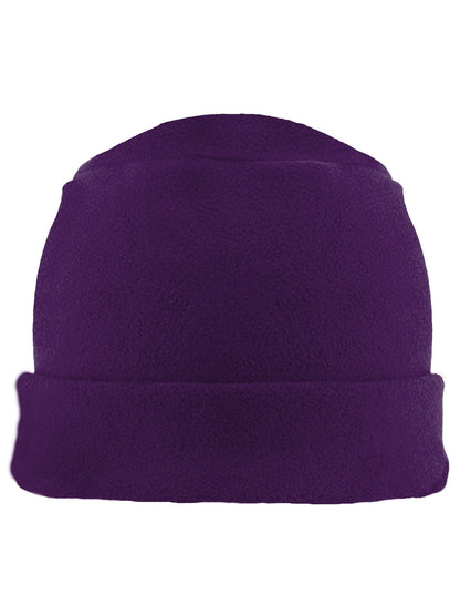 Black 3 Piece Fleece Hat Scarf & Glove Matching Set Purple