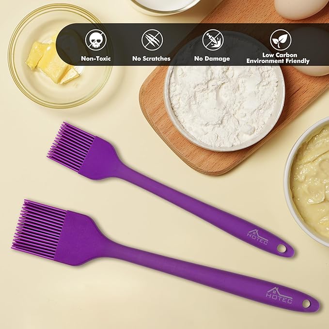 HOTEC Basting Brushes Silicone Heat Resistant Pastry Brushes Spread Oil Butter