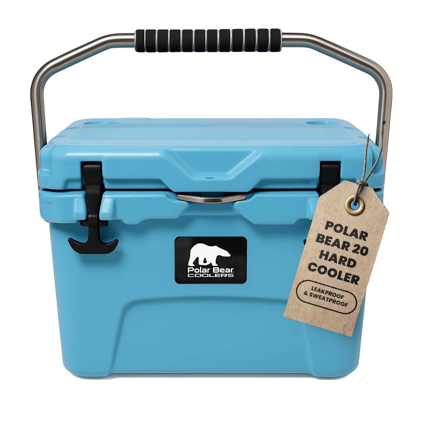 Polar Bear Coolers - 20 Can Hard-Sided Cooler - Ice Chest for Camping, Travel, Sports Events, or Fishing - Insulated Hard Shell Cooler - Heavy-Duty & Portable - Keeps Ice up to 5 days - 20 qt, Seafoam
