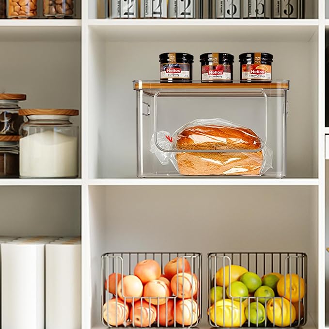 Hudgan Stackable Storage with Bamboo Top