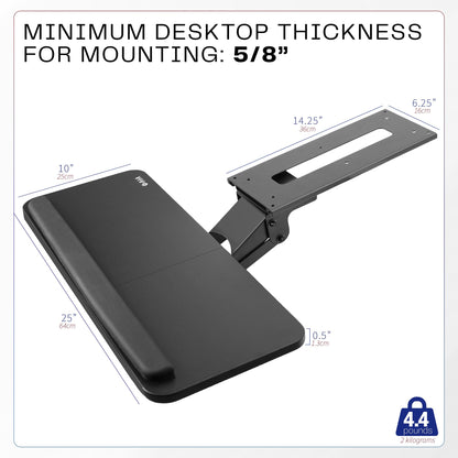 VIVO Adjustable Computer Keyboard & Mouse Platform Tray Ergonomic Under Table Desk Mount Drawer Underdesk Shelf (MOUNT-KB03B)