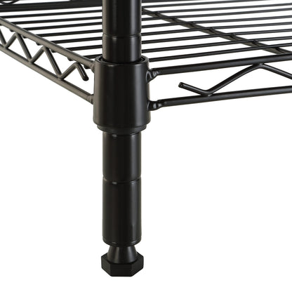 Amazon Basics 3-Shelf Adjustable Heavy Duty Steel Wire Rack Storage Shelving Organizer for Kitchen, Garage, 23.2" L x 13.4" W x 30" H, Black