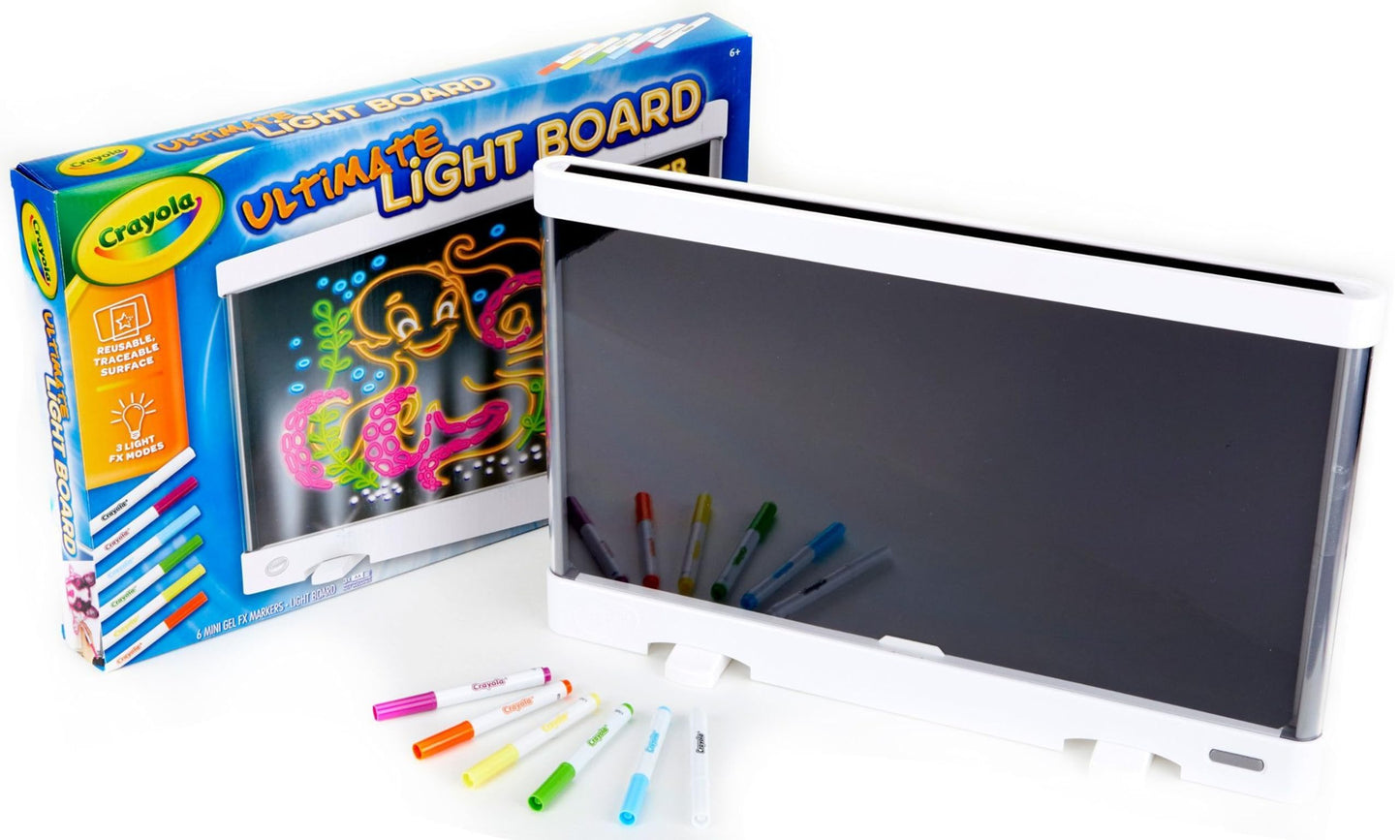 Crayola Ultimate Light Board - White, Kids Drawing Tablet, Holiday & Christmas Gifts, LED Drawing Board, Sketching Art Projector, Toys for Boys & Girls, 6+