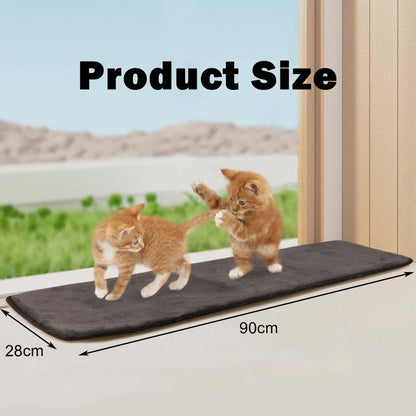 Pet Prime Cat Window Bed, Cat Window Hammock, Sill Non-Slip Lounger Cushion for Windowsill 90x28cm(Grey)