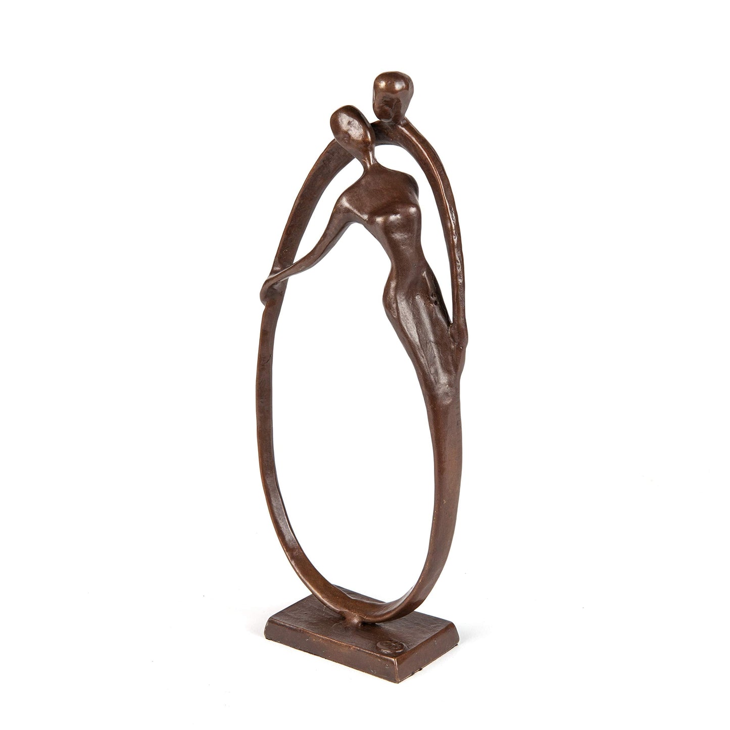 Danya B. Circle of Love Bronze Sculpture - Contemporary Home Decor Modern and Elegant Couple Embrace Eternal for Wedding, Anniversary, Birthday or Gift