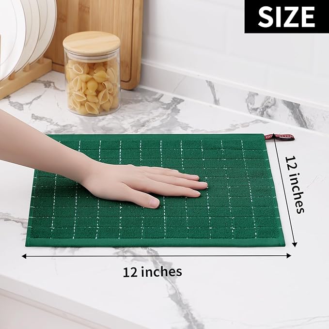 Homaxy 100% Cotton Terry Kitchen Dish Cloths, Ultra Soft and Absorbent Dish