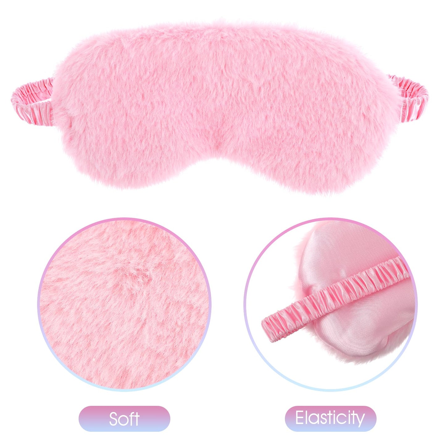2 Pack Plush Sleeping Eye Mask Soft Plush Eye Mask Fuffy Eye Cover Comfortable Sleep Mask Blindfold Rainbow Faux Fur Eye Shade for Women, Men and Kids Travel Nap Sleeping 565488_2_3pL1H9vJ3