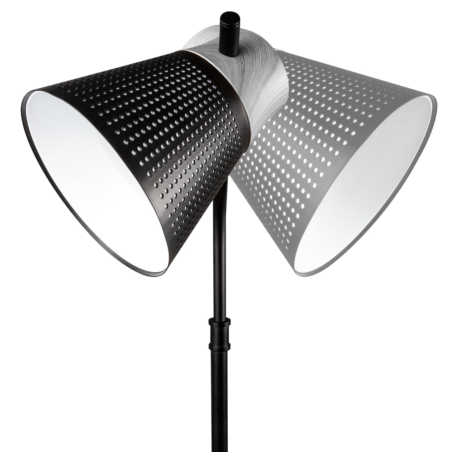 OttLite Wellness Series Wireless Charging LED Table Lamp, Black with Grey Woodgrain Accents,Touch Activated Controls, Flexible Neck, ClearSun LED Light, for Work, Study, Reading…