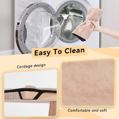 PETSFIT 2 Cats Design Window Perch, Cat Hammock Window Seat with Natural Wood &Removable Fleece Mat for Large Cats, Easy to Adjust&Assemble Cat Bed for Windowsill, Bedside and Drawer