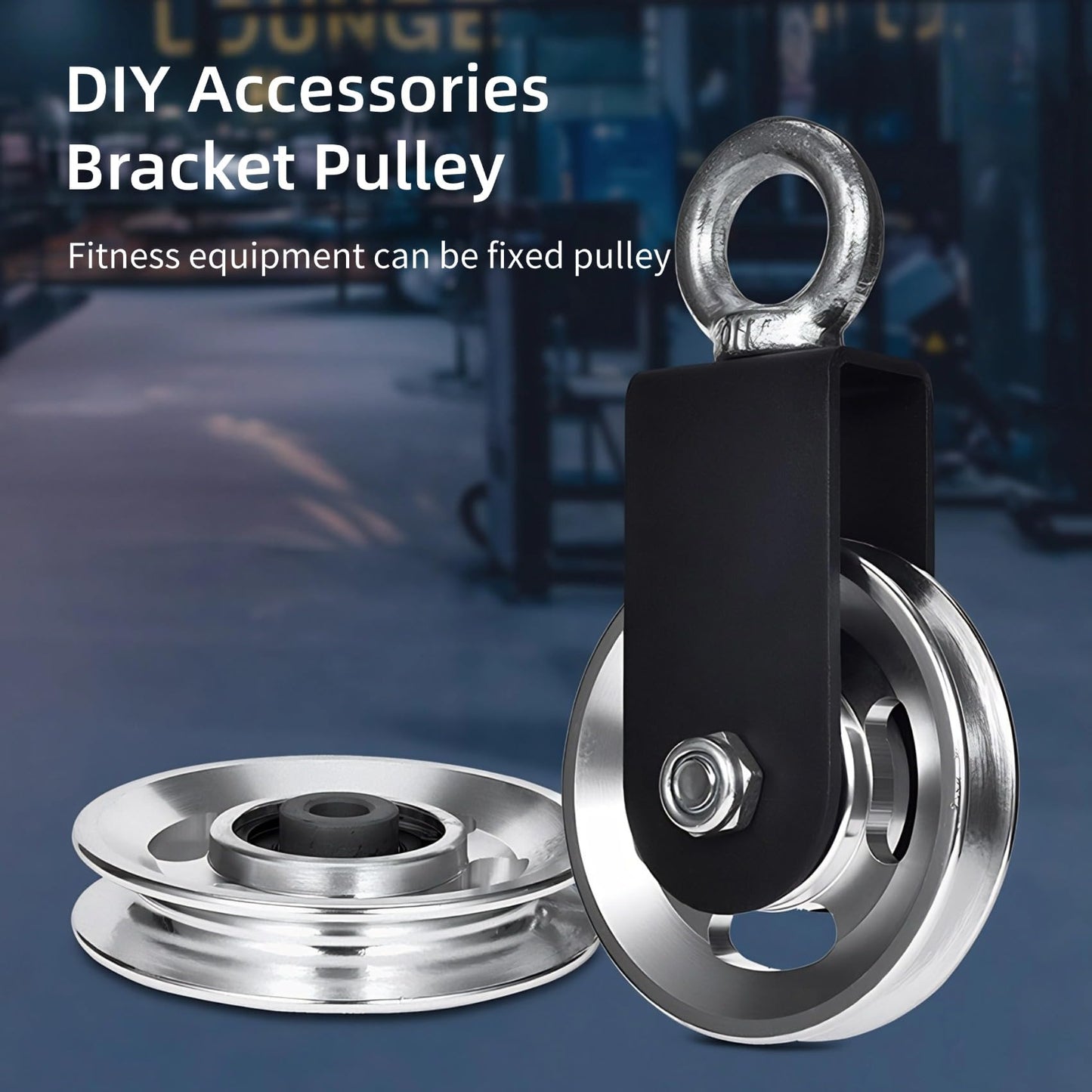 Gueiddi Aluminum Pulley for Home Gym, Load Capacity Sealed Bearing Pulley System, Quiet & Smooth Replacement Gym Pulley Wheel for Cable Machine, LAT Pulldown, Weight Equipment (1, Blue, 88-90mm)