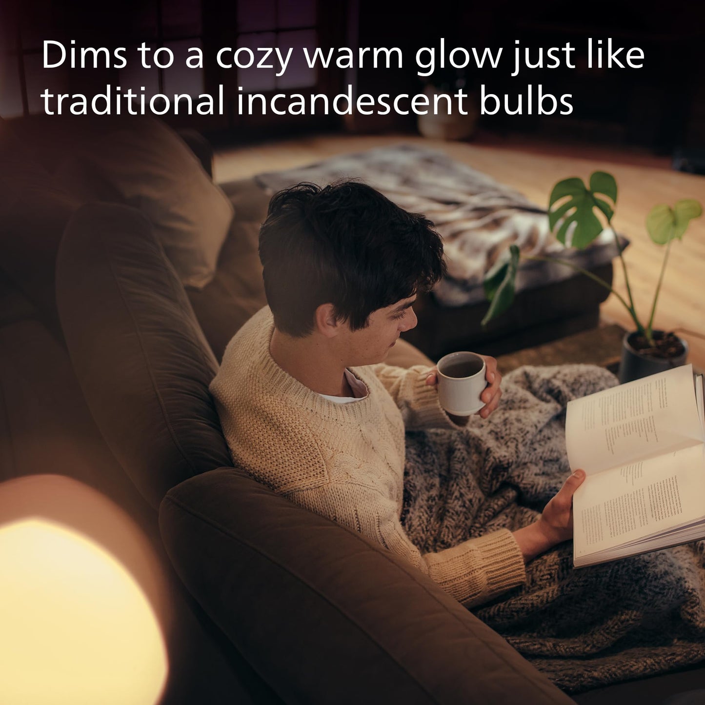PHILIPS LED 75W A19 4-Pack Ultra Definition Daylight (5000K) 1100 Lumen (9W = 75W) Dimmable Frosted Flicker-Free Light Bulbs