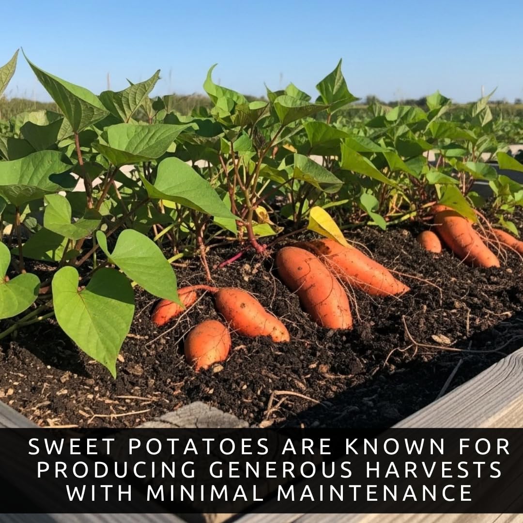 Orange Sweet Potato Slips for Planting – Non-GMO Heirloom Sweet Potato Plants – High Yield Garden Starts – Easy to Grow Vegetable Plants for Home Garden, Raised Beds & Containers (25 Slips)