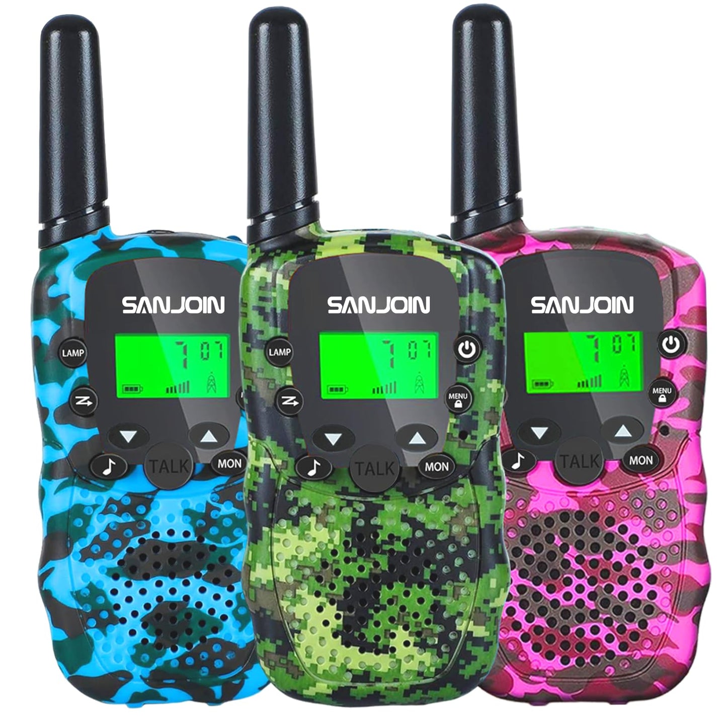 Walkie Talkies for Kids Toys for Boys Girls 4-6, 3 Miles Range Walkie Talkie to Camping, Outdoor 4 Year Old Girl Birthday Gifts for 3 4 5 6 7 Year Old Boy Girl Gifts Age 6-8 (Blue&Pink&Yellow)