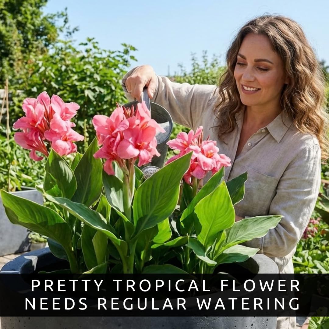 Pink City of Portland Canna Lily Bulbs for Planting – Vibrant Summer Blooming Tropical Flowers – Premium Canna Rhizomes – Easy to Grow Garden & Container Plant (3 Bulbs)