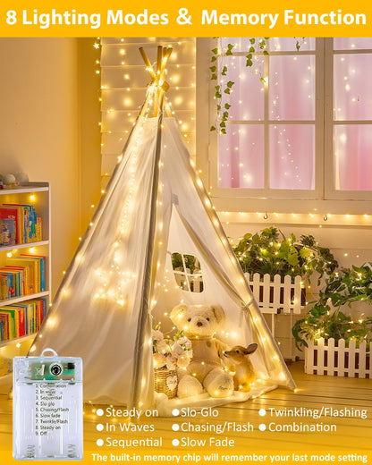 3 Pack 60 LED Fairy Lights Battery Operated with Remote, 8 Modes String Lights Indoor Outdoor, Cuttable Battery Light for Home Bedroom Wedding DIY Centerpiece Christmas Decorations (Warm White)