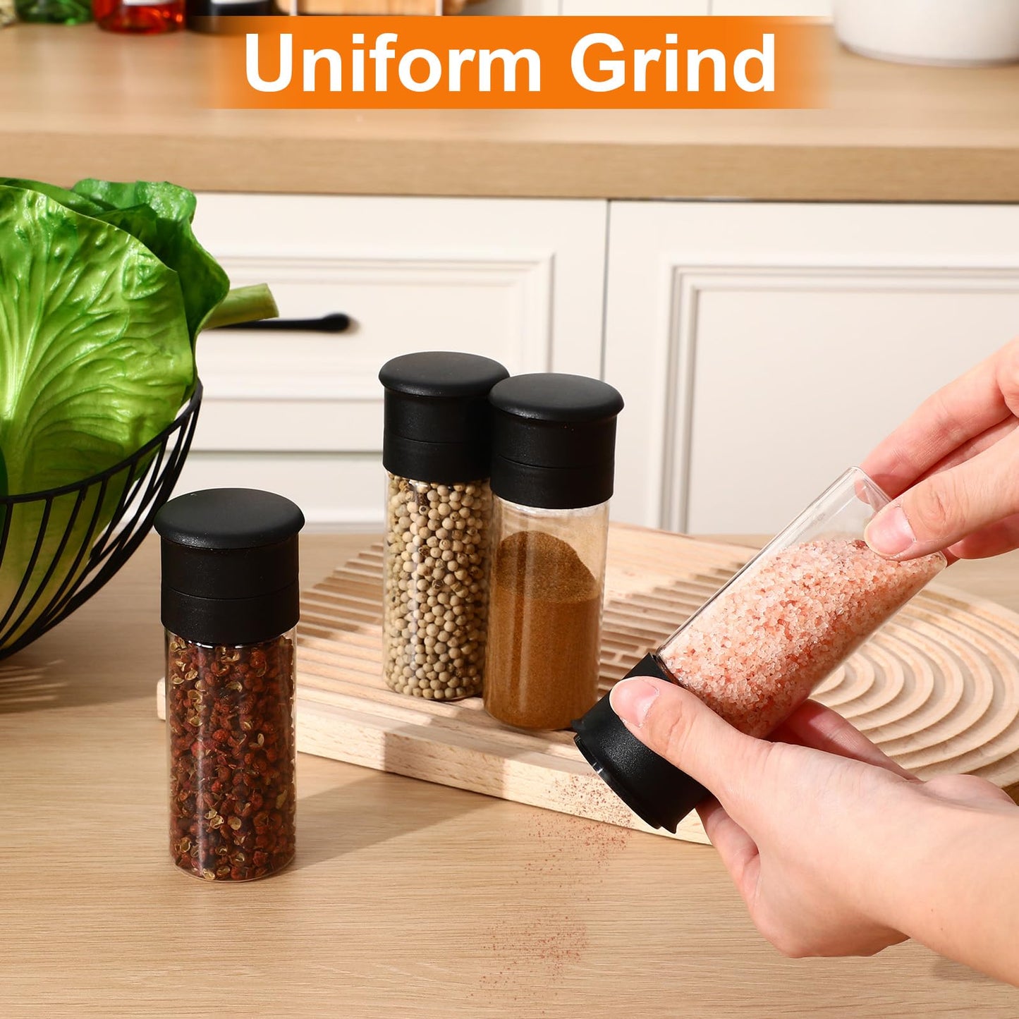LemonRoad 30 Pcs Plastic Salt and Pepper Grinder Set 3.4 oz Pepper Mill Bulk Refillable Small Spice Bottle Salt and Peppermill Shakers Manual Spice Grinders