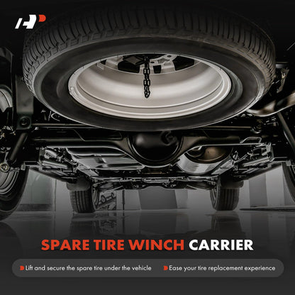 A-Premium Spare Tire Hoist Spare Tire Winch Carrier Compatible with Jeep Wrangler JL 2018 2019 2020 2021 2023 2024