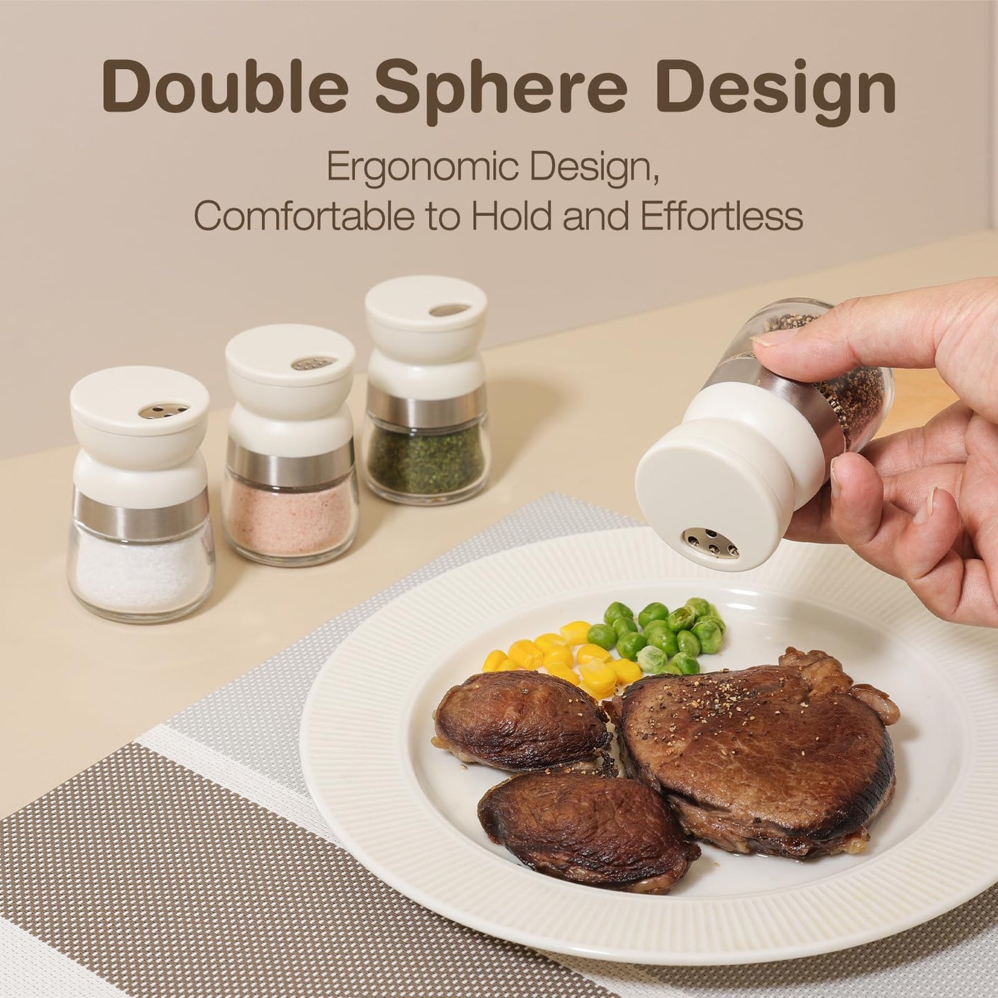 Vucchini Travel Salt and Pepper Shaker Set 4 Pcs Mini 1.28 Oz Spice Containers for Pocket, Lunch Box