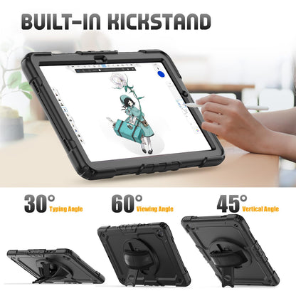 SEYMCY Case for Samsung Galaxy Tab A9+/ A9 Plus 11 Inch 2023, Full Body Shockproof with Screen Protector, 360° Rotating Hand Strap & Stand, Shoulder Strap for Samsung A9 Plus Tablet Case, Black
