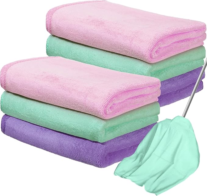 Newwiee 6 Pcs Extra Large Microfiber Cleaning Cloth 30" x 20" Washable Reusable