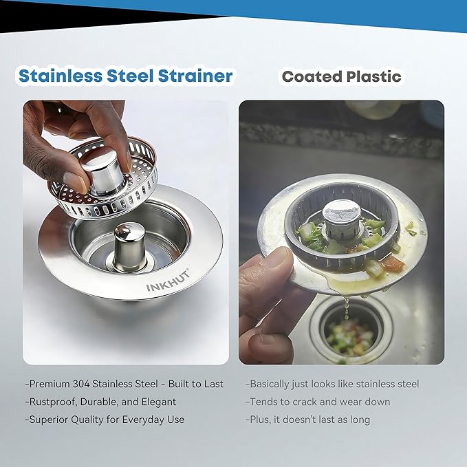 Upgraded 3 in 1 Kitchen Sink Drain Strainer