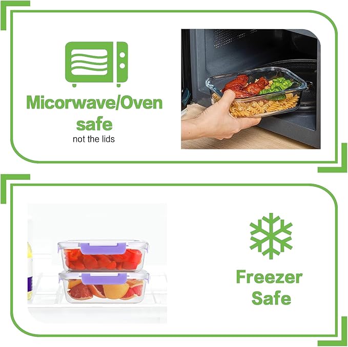10 Pack Borosilicate Glass Meal Prep Containers