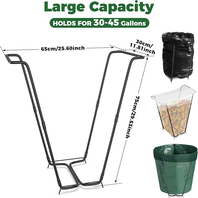 2PCS Outdoor Trash Bag Holder Metal Garden Trash Bag Holder