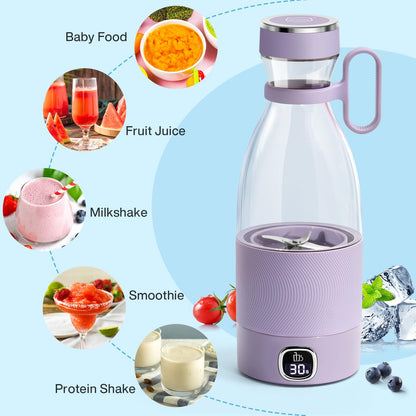 MIAOKE Portable Blender,Fashion Portable Blender for Shakes and Smoothies 11.8 Oz,Magnetic USB Fast Charging Mini Mixer Bottle,Take It for Traveling, Outdoor, Gym, Office, Cars, Gift -PK