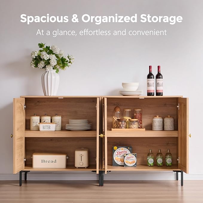 IFBUY Modern Sideboard Buffet Cabinet, Wooden Modular Coffee Bar Cabinets