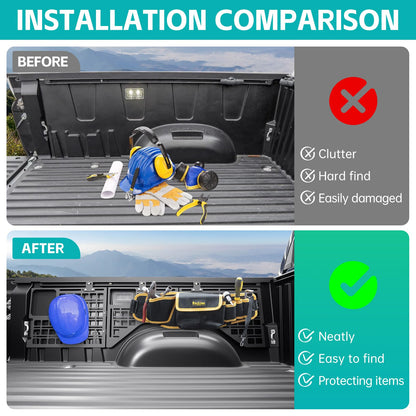 OUSUWO Side Truck Bed Molle Panel Rack System Compatible with 2022 2023 2024 2025 Toyota Tundra 5.5FT Accessories Cargo Storage Organizer Tools Rack Fit for 22-25 Toyota Tundra Accessories