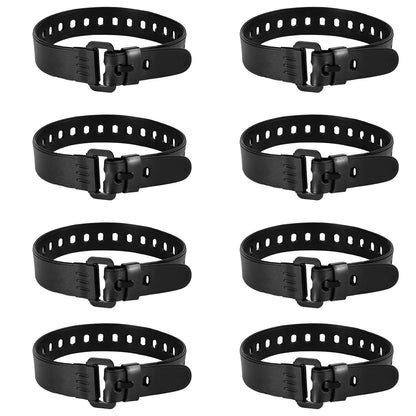 4pcs Utility Straps with Buckle, Rubber Reusable and Adjustable Industrial Gear Tightening Tension Straps for Trucks Cargo and Luggage Cord Ties Securing Quick Cinch Fastening Lashing Tool