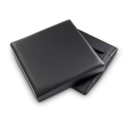 Dog House Ottoman, 38 x 38 x 38 cm, Seat Box with Practical Hole for Pets, Faux Leather, Removable Lid, Black