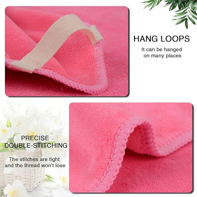 SINLAND Brushed Microfiber Facial Cloths Fast Drying Washcloth 12inch x 12inch