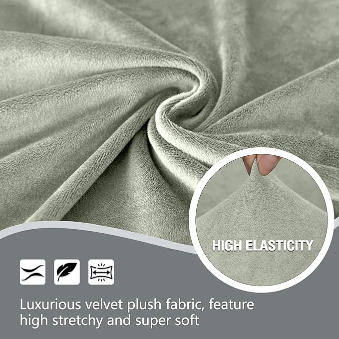HDCAXKJ Corner Sectional Couch Covers Velvet Stretch L Shape Sofa Cover Soft
