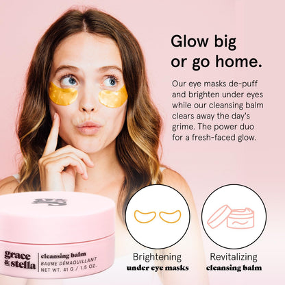 grace & stella Award Winning Skin Care Set - Christmas Gifts for Women, White Elephant Gifts for Adults - Travel Essentials with Under Eye Masks, Serum, Cleanser, Lip Balm - Holiday Gift for Mom, Her