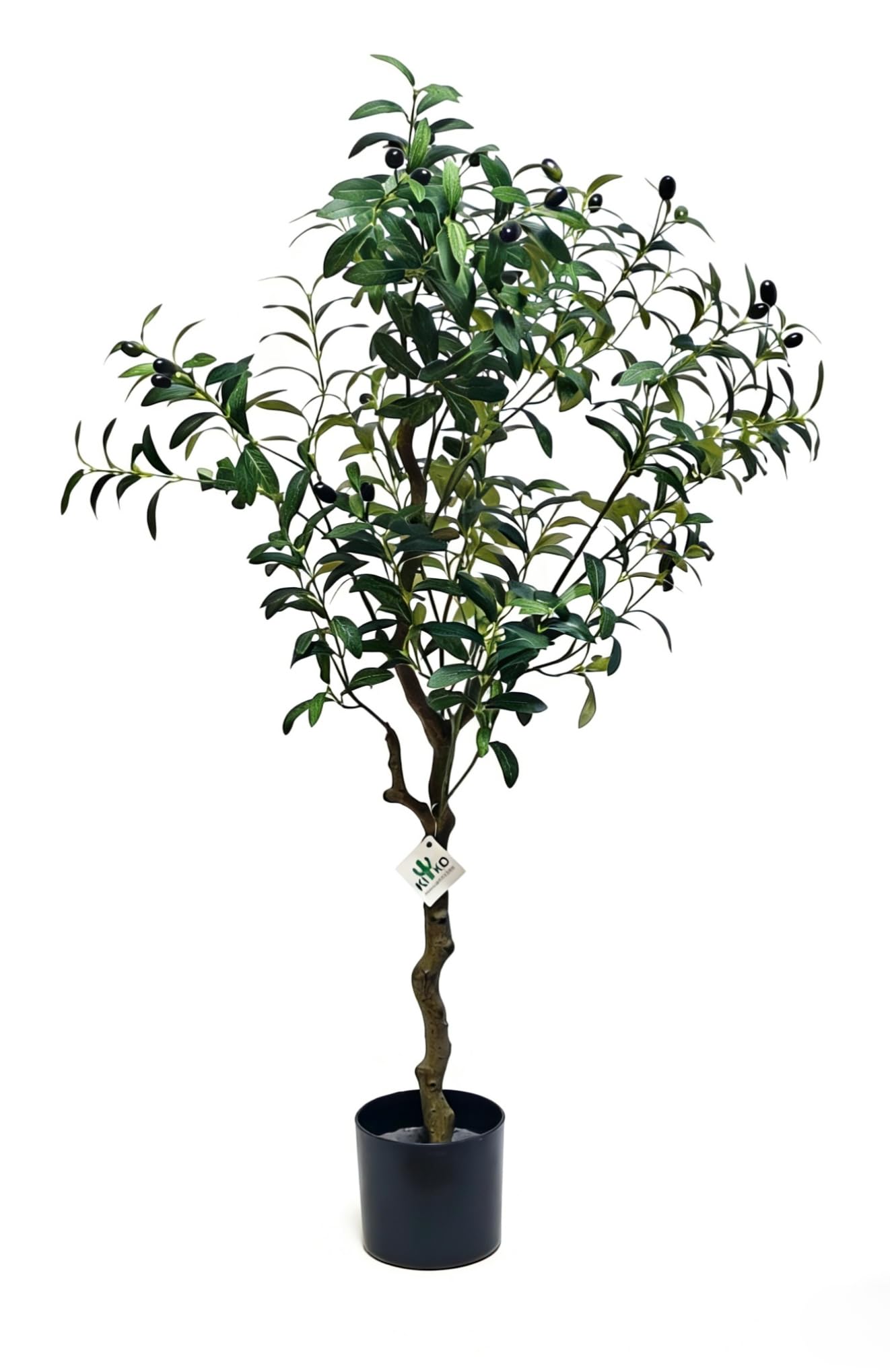 Kiko Artificial Olive 4 Ft Tall Fake Floor Plant Greenery Potted Plants for Office,Gymnasium Room, Living Room, Dinner Room, Shopping mall,Artificial Plant for Indoors and Outdoors