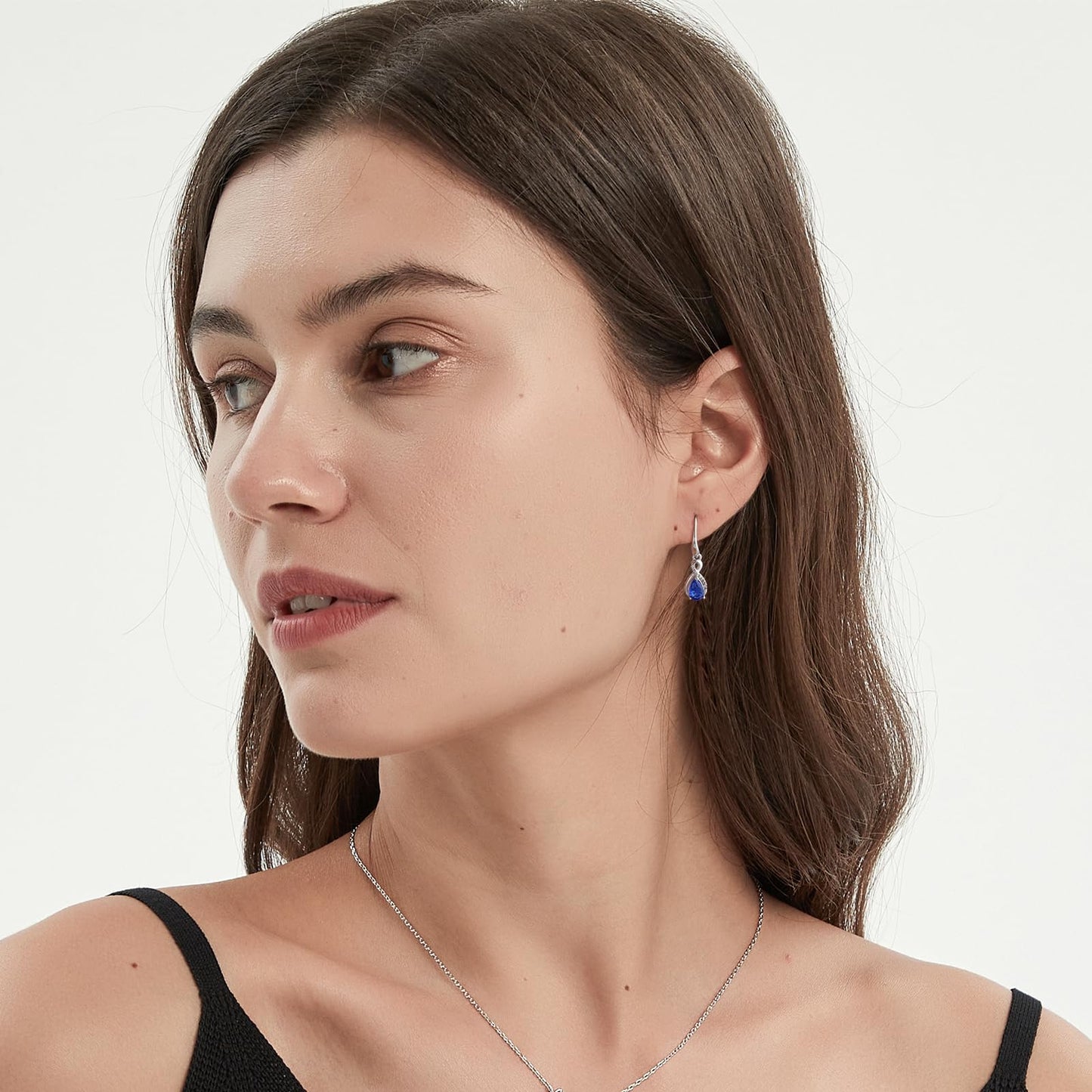 Infinity Birthstone Earrings 18K Gold Plated 925 Sterling Silver Teardrop Infinity Drop Dangle Earrings Peridot Jewelry Birthday Gifts for Women Her Mother Wife