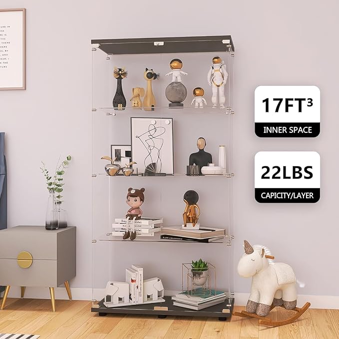 LFT HUIMEI2Y Glass Display Cabinet 4-Shelf