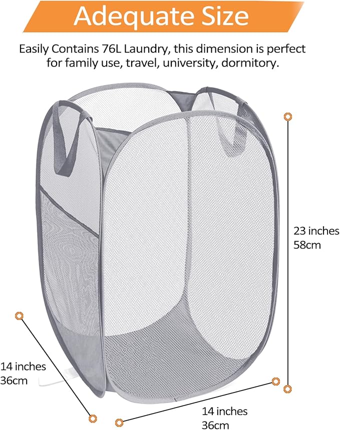 Durable Collapsible Laundry Baskets, Foldable Laundry Hamper