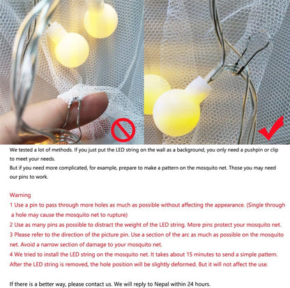 White Mosquito Net Bed Canopy, Bed Cover with 100 LED String Lights, Oversized Hanging Queen Bed Cover Bed Curtain Net for Infants, Kids, Girls or Adults, Double Bed