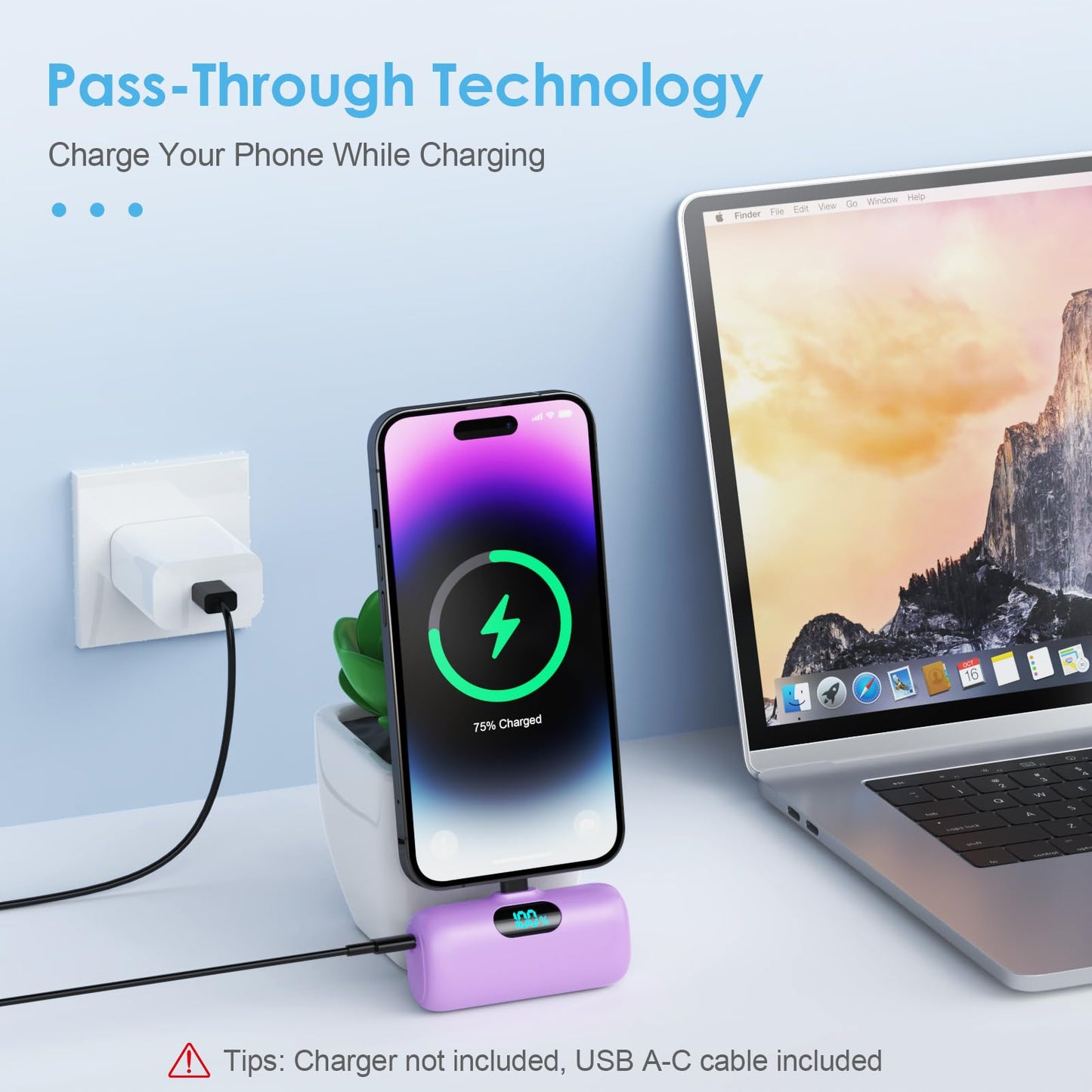 Small Portable Charger for iPhone,Upgraded 5000mAh PD Fast Charging Power Bank,Mini Battery Pack Backup Charger Compatible with iPhone 14/14 Pro Max/13/13 Pro/12 Pro/11/XS/XR/X/8/7/6 etc-Black